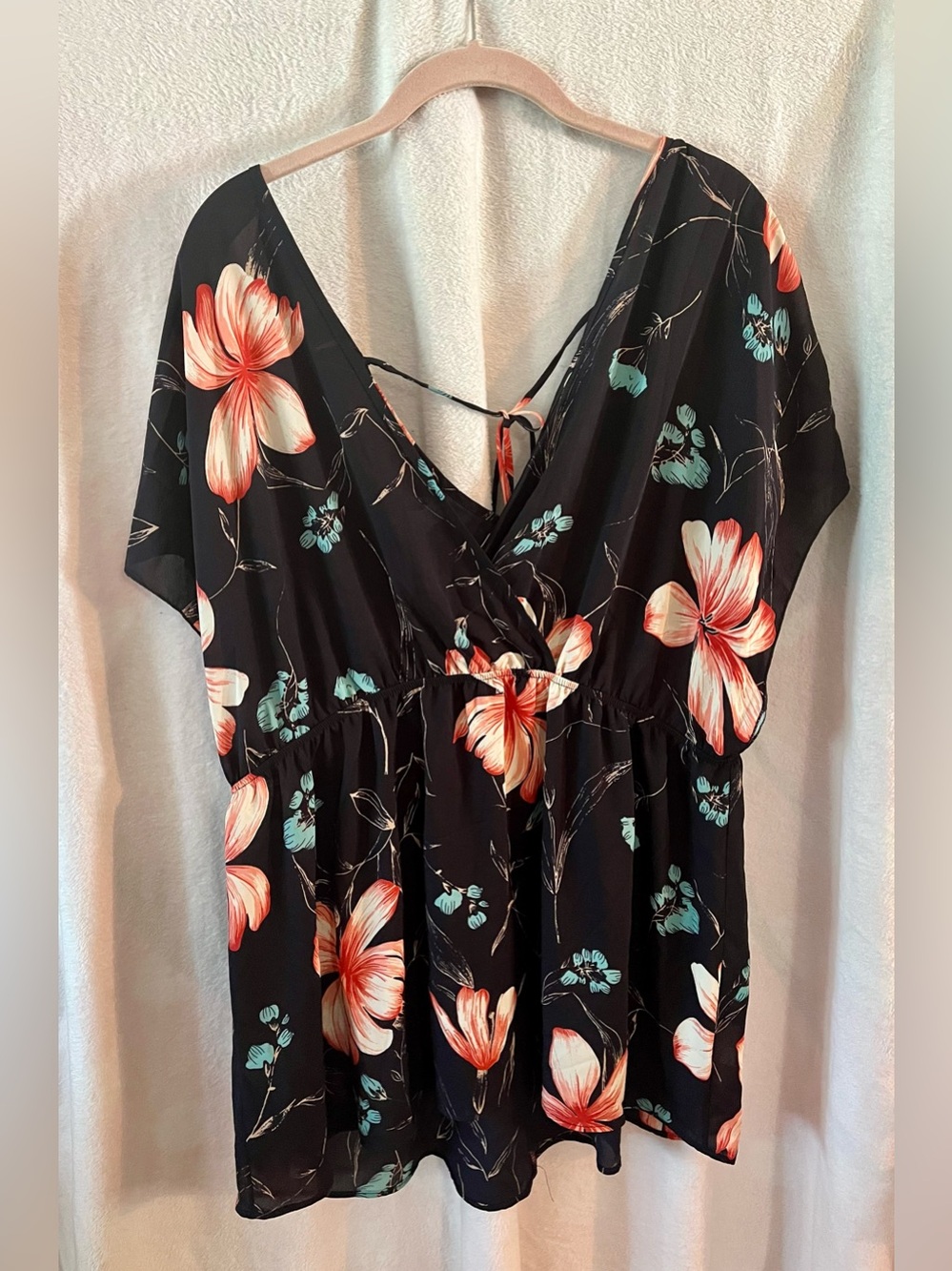 torrid Black Floral Top/Coverup